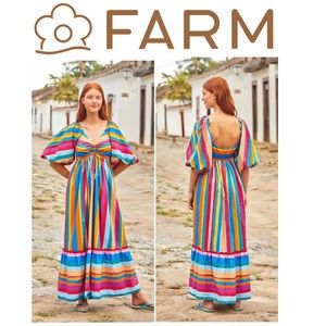 FARM RIO 🌈 Dreamy Striped Scarf Maxi Dress! (M)